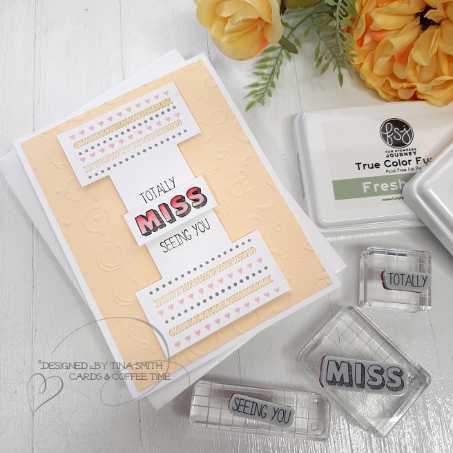 Miss you card tutorial by Tina Smith with the Spellbinders Fun Stampers Journey Stamp of the Month club kit for March 2020 #Spellbinders #SpellbindersClubKits #FSJourney #Cardmaking