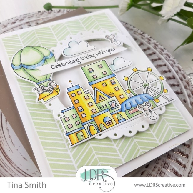 Card tutorial by Tina Smith with the LDRS Creative Boardwalk Mice Stamp set #LDRSCReative #Cardmaking #HandmadeCards #CardsandCoffeetime