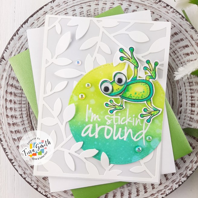 Cardmaking tutorial by Tina Smith - Cards and Coffee time with the Fun Stampers Journey Stick Around Stamp set. #FSJourney #CardsandCoffeeTime #Cardmaking #HandmadeCards
