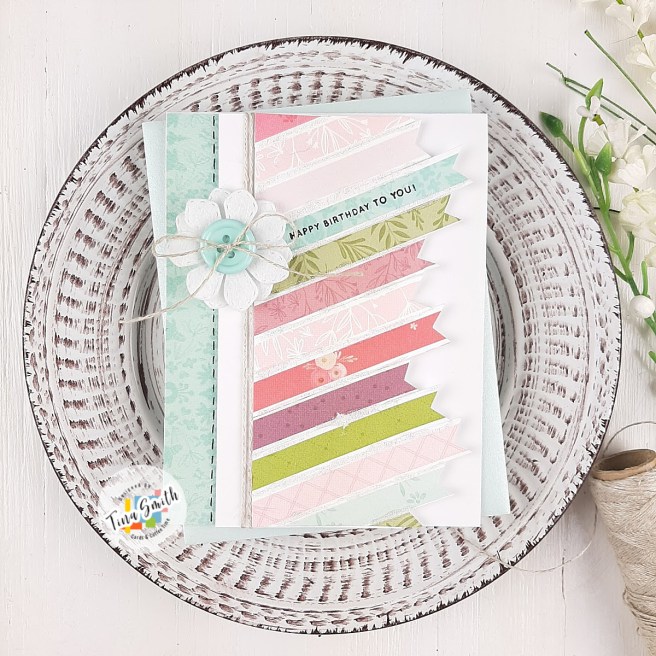 Card tutorial by Tina Smith using Carta Bella Flora No 3 Patterned Paper and Retro Sketches #130.  Card #6 of my DSP Paper Play Series.  #PatternedPaper #Cardmaking #DSPPaperPlay #CardsandCoffeeTime #HandmadeCards #CartaBella