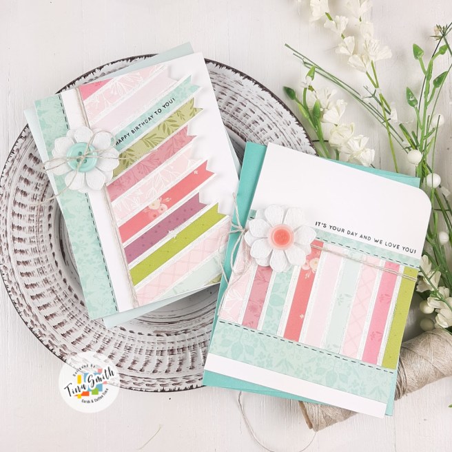 Card tutorial by Tina Smith using Carta Bella Flora No 3 Patterned Paper and Retro Sketches #130.  Card #6 of my DSP Paper Play Series.  #PatternedPaper #Cardmaking #DSPPaperPlay #CardsandCoffeeTime #HandmadeCards #CartaBella