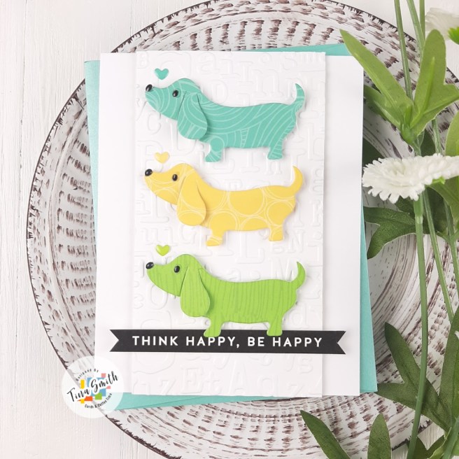Card tutorial by Tina Smith with the Simon Says Stamp Lil' Critters Dachshund Die. #SimonSaysStamp #SSSSendHappiness #SimonSaysStamp #Cardmaking #CardsandCoffeeTime #HandmadeCards