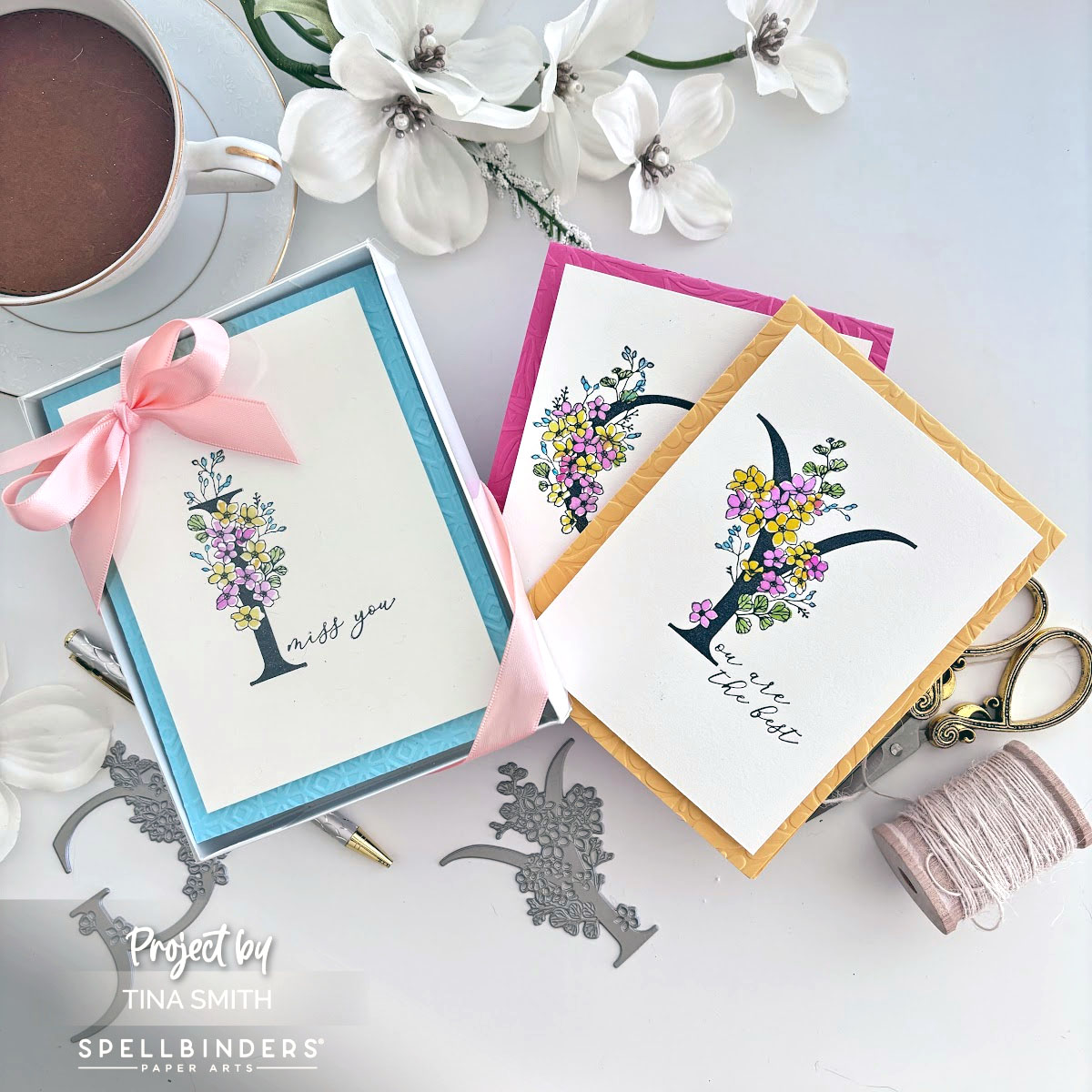 Spellbinders Floral G & Sentiment – Plaque Presse BetterPress Pour Cartes Élégantes & Typo Florale