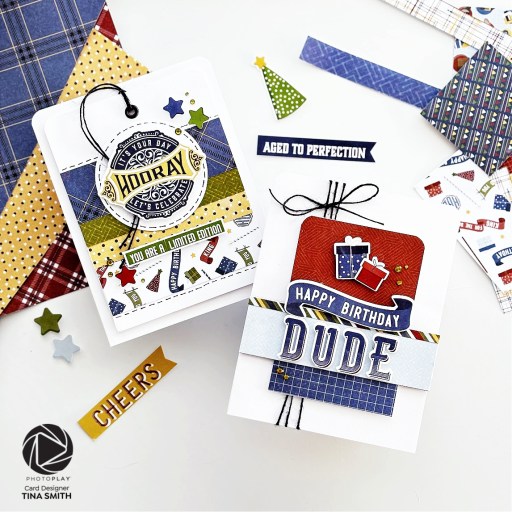 Create 2 Extra Cards using the Card Kit Leftovers from the Photoplay Birthday Bash Pre-Designed Card Kit!
