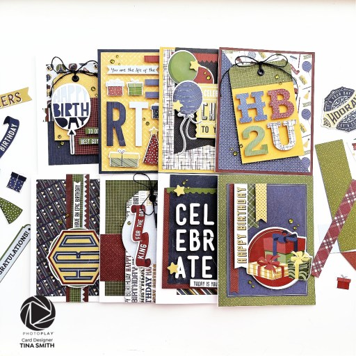 How-To create 8 Cards with the Photoplay Paper Birthday Bash Pre-Designed Card Kit!