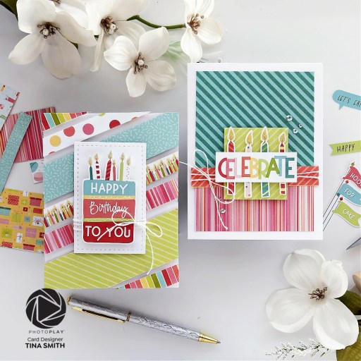 Create 2 Extra Cards using the Card Kit Leftovers from the Photoplay Birthday Sparkle Pre-Designed Card Kit!