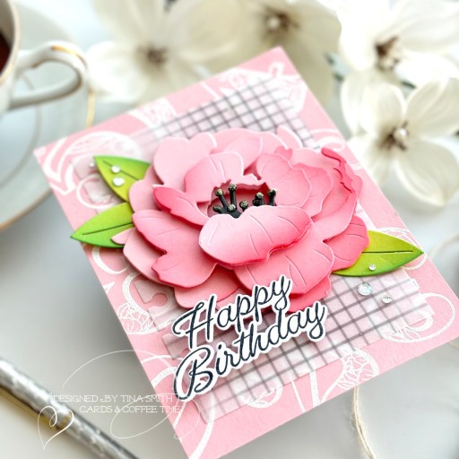 A Happy Birthday Card with the Papertrey Ink Into the Blooms: Big Bloom Die Set!