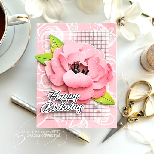 A Happy Birthday Card with the Papertrey Ink Into the Blooms: Big Bloom Die Set!