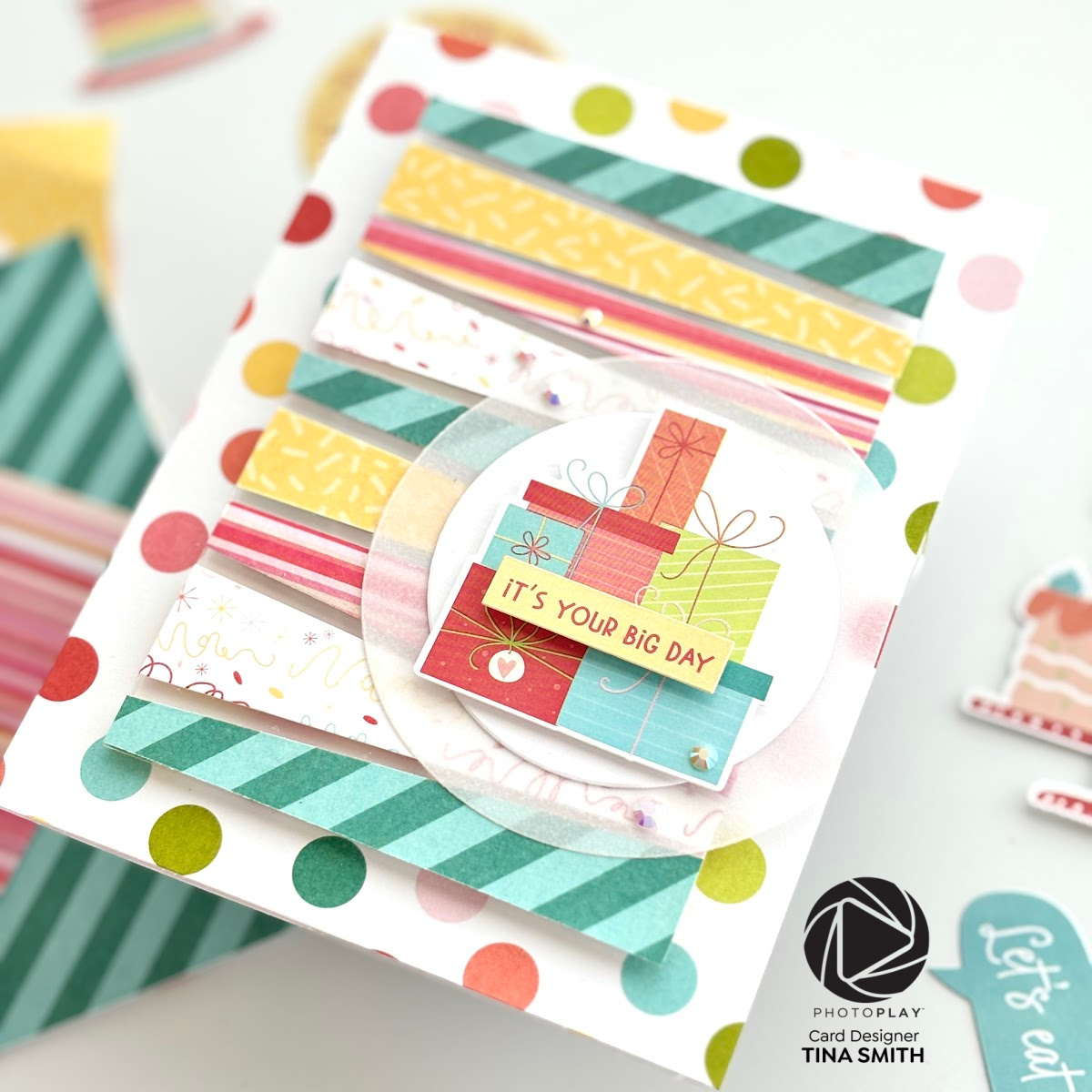 3 Floating Cards using Patterned Papers & the Photoplay Birthday Sparkle Collection!