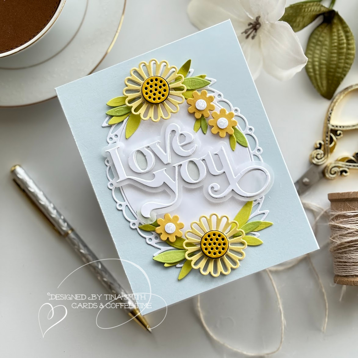 An Everyday Love You Card with the Daisy Oval Frame Die Set from the Simon Says Stamp Celebrate Release!