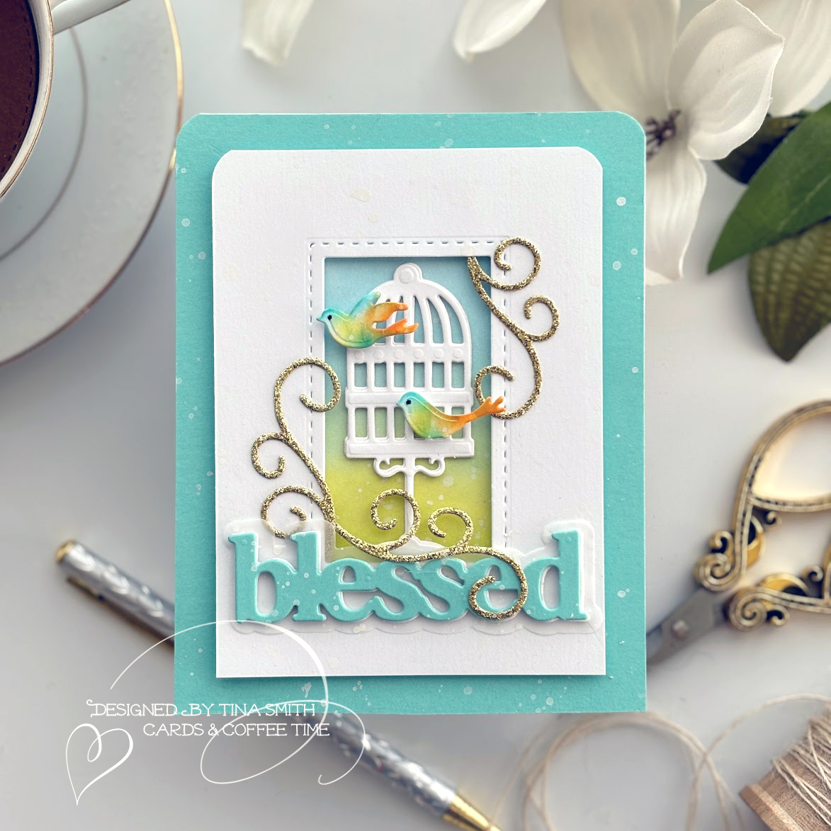 A Card with the Flight 1 Die Set from Spellbinders!