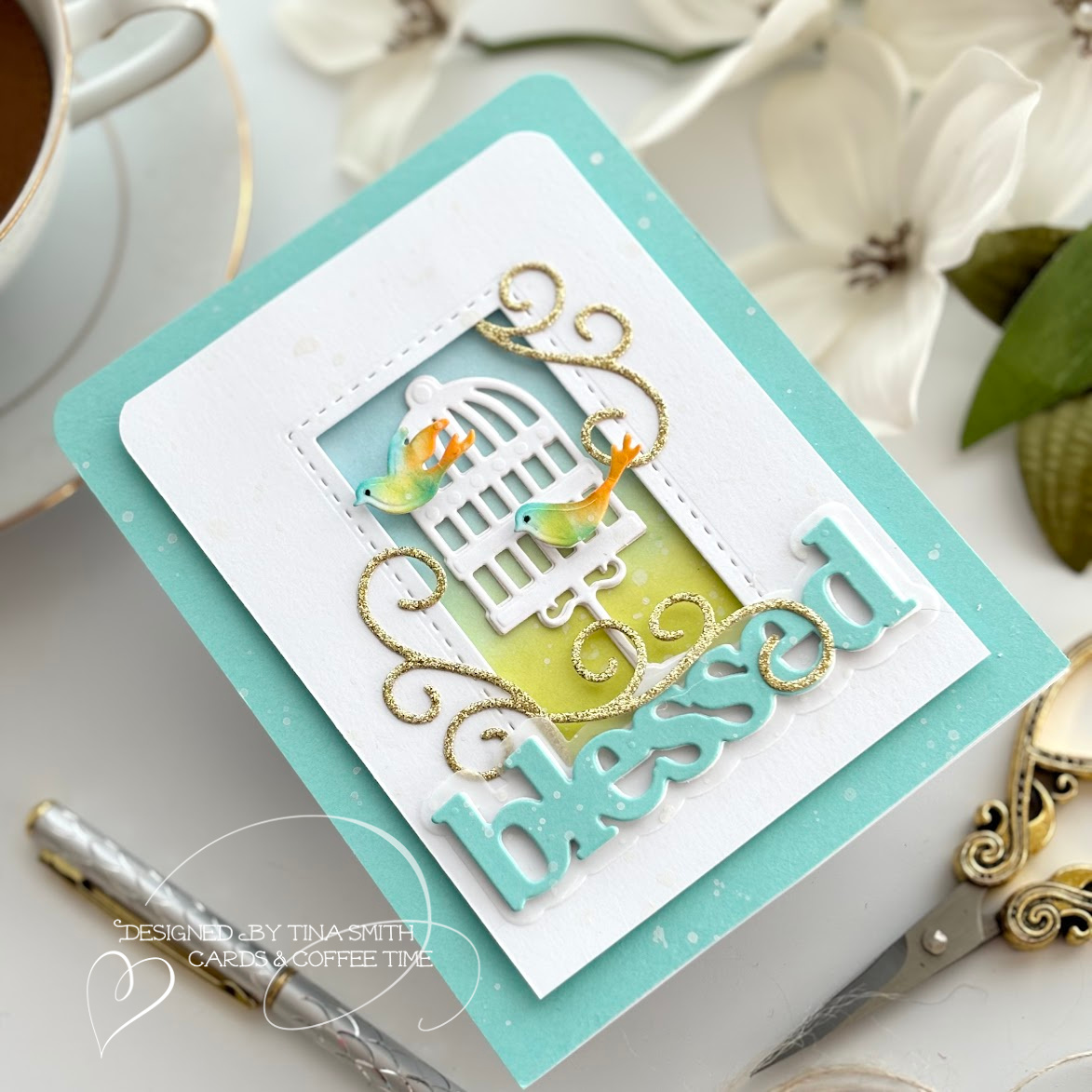 A Card with the Flight 1 Die Set from Spellbinders!