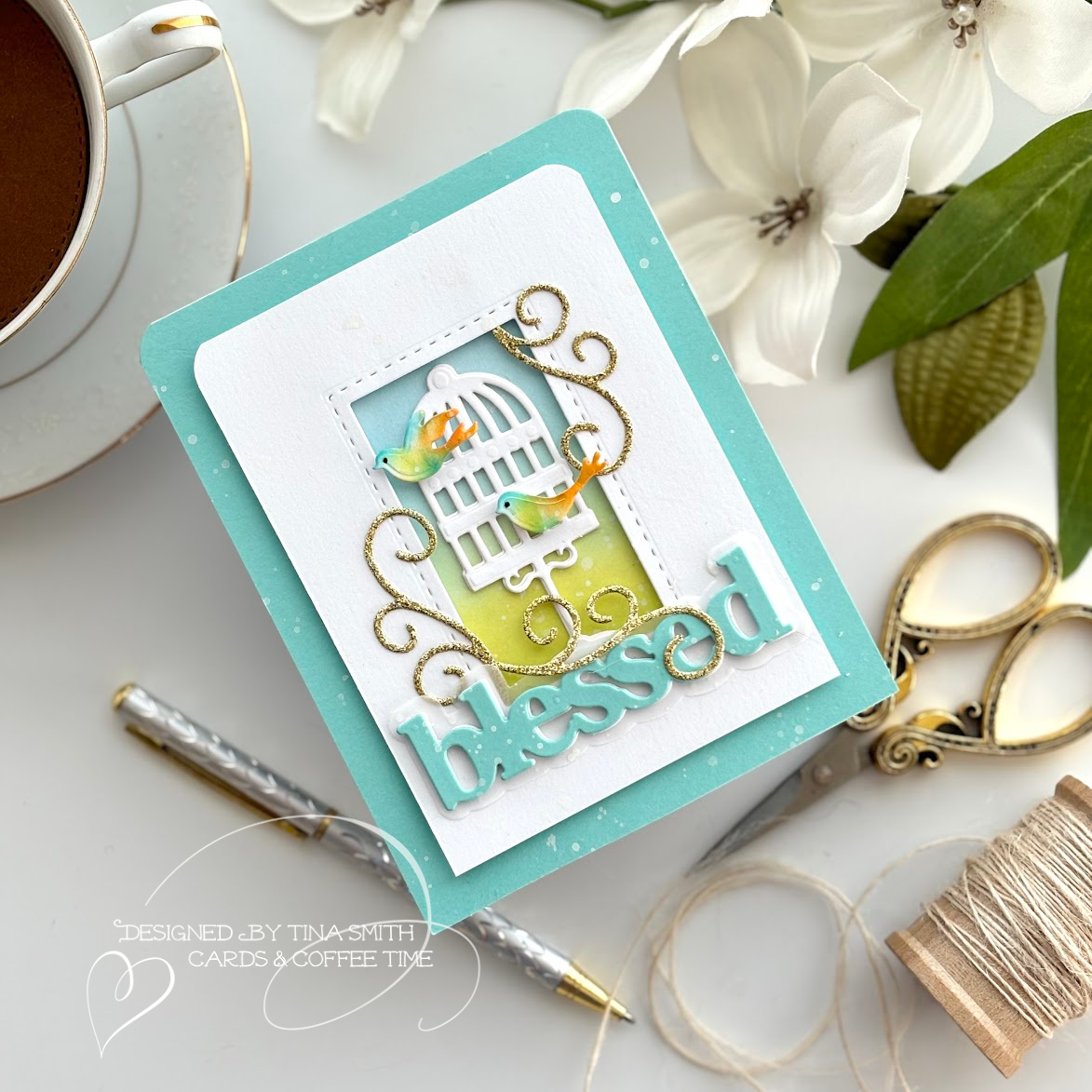 A Card with the Flight 1 Die Set from Spellbinders!