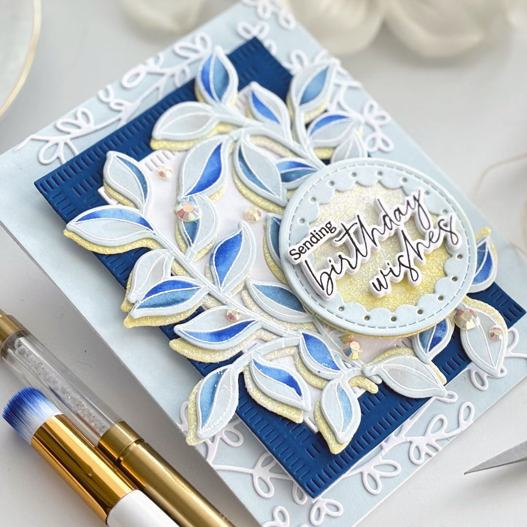 A Birthday Card with the Joyful Day Stamp Set from Pinkfresh Studio! 