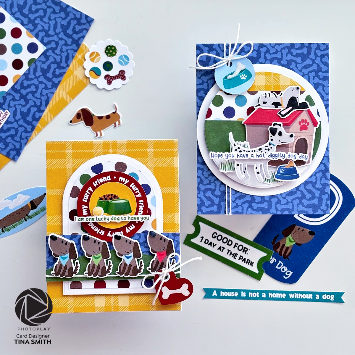 2 Cards using Patterned Papers & the Photoplay Hot Diggity Dog Collection! #PhotoplayPaper #Cardsandcoffeetime