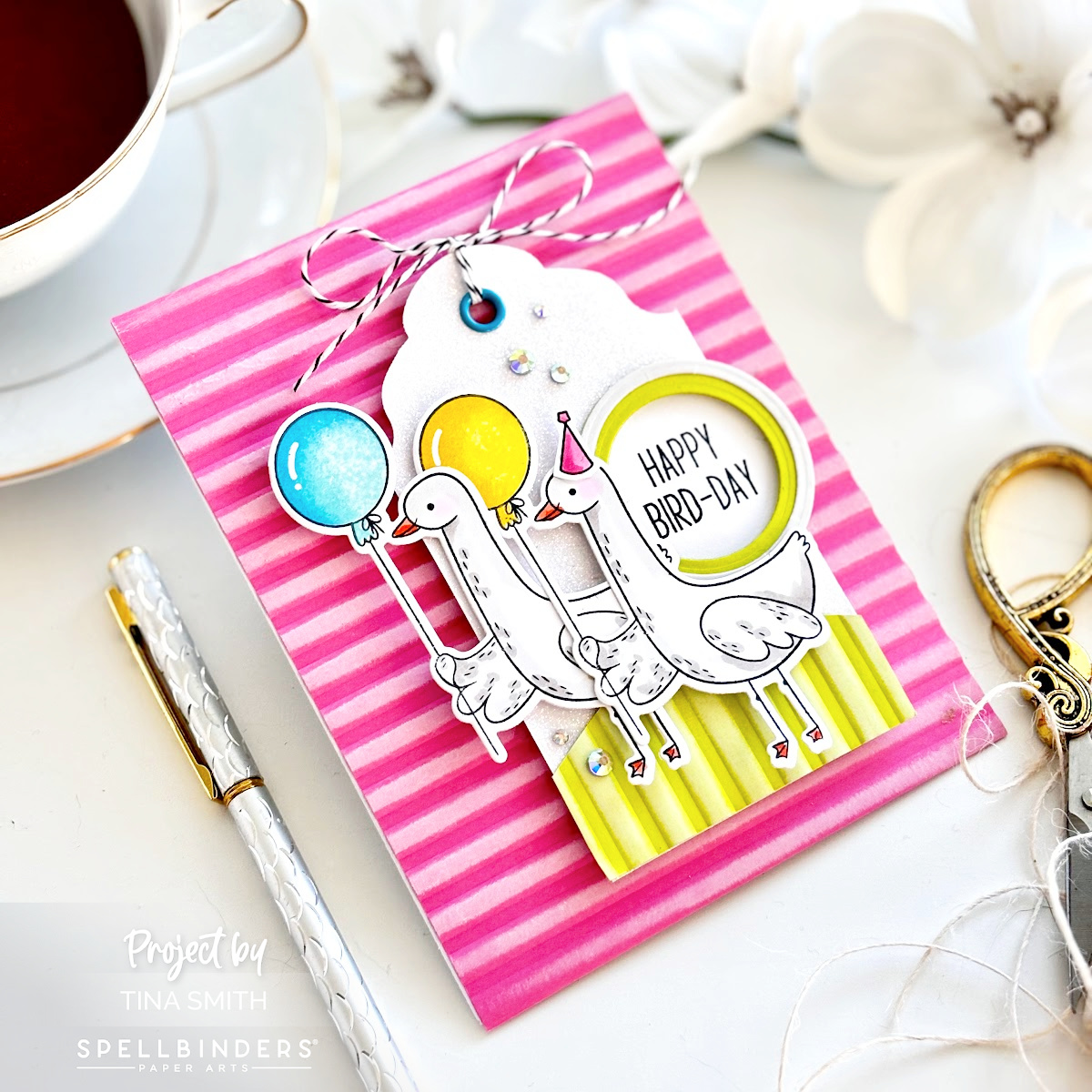 A Bird-day Card with the Ranger Silly Goose Stamp Set by Spellbinders!