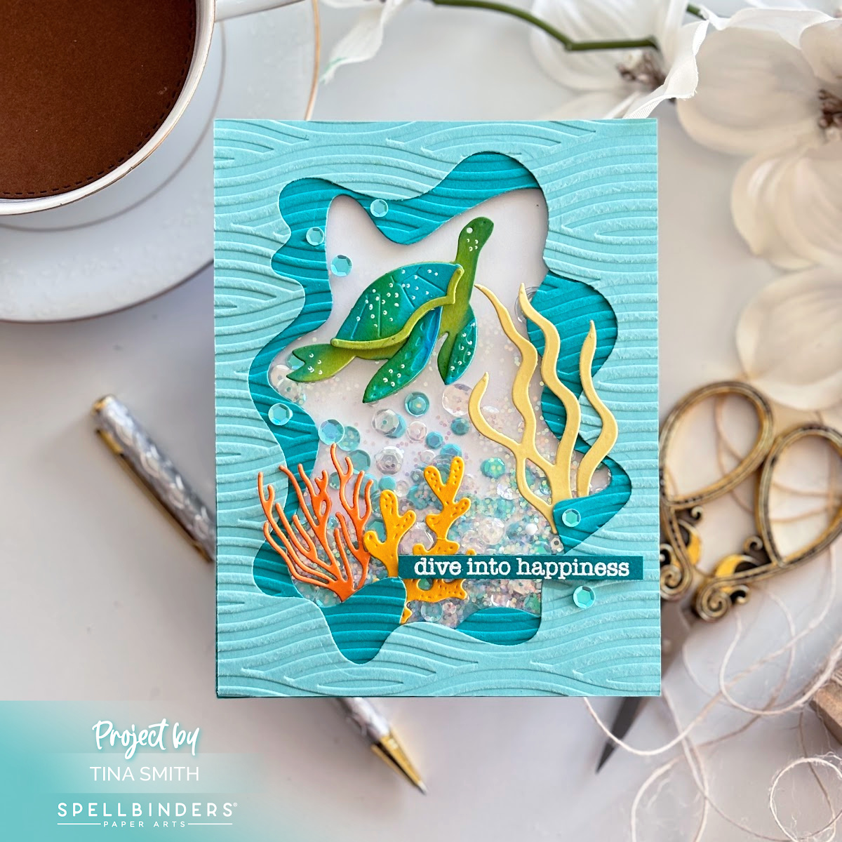 Two Fun Cards with the Spellbinders Underwater Tunnel Die Set! #Spellbinders #cardsandcoffeetime