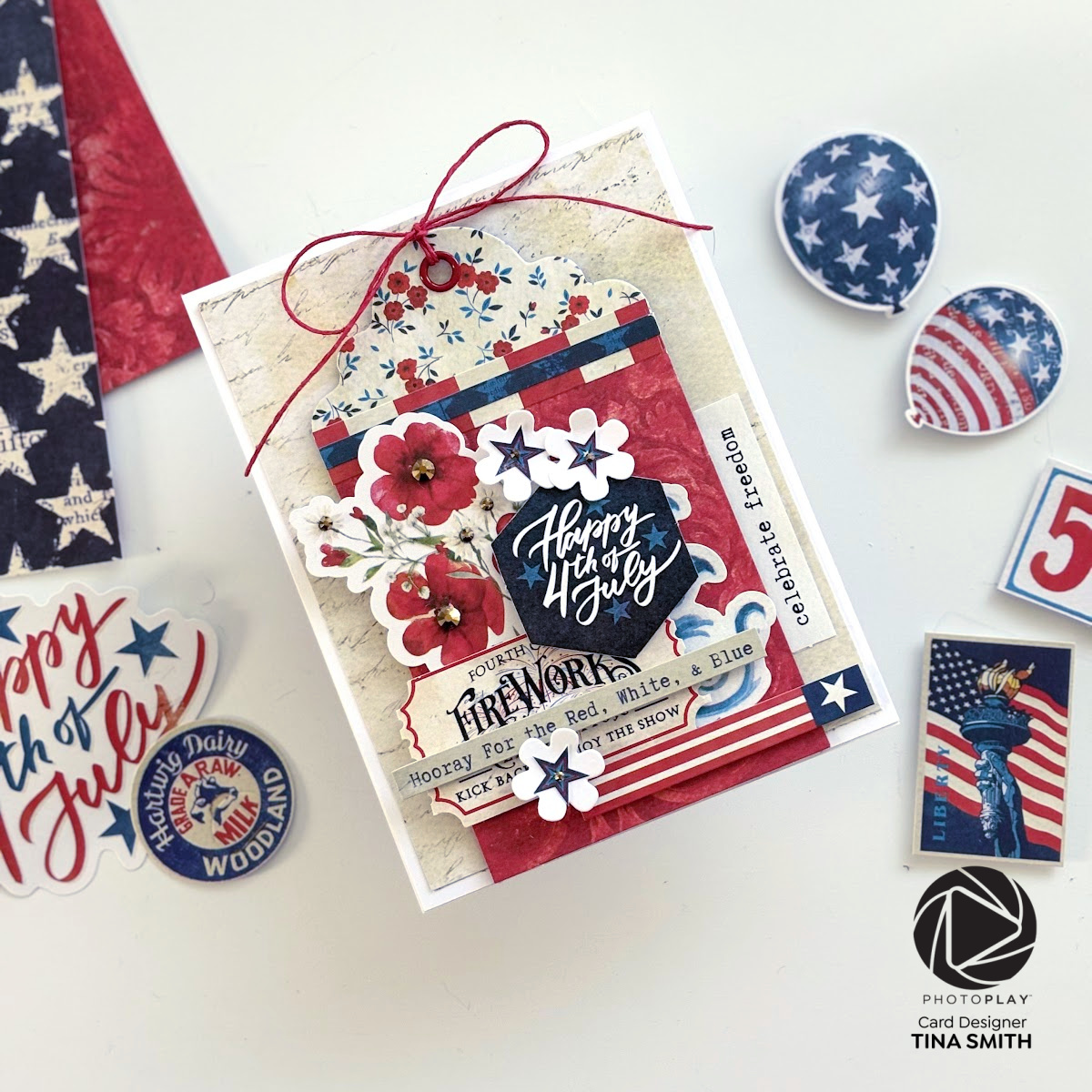 2 Fourth of July Cards using Patterned Papers & the Photoplay With Liberty Collection!