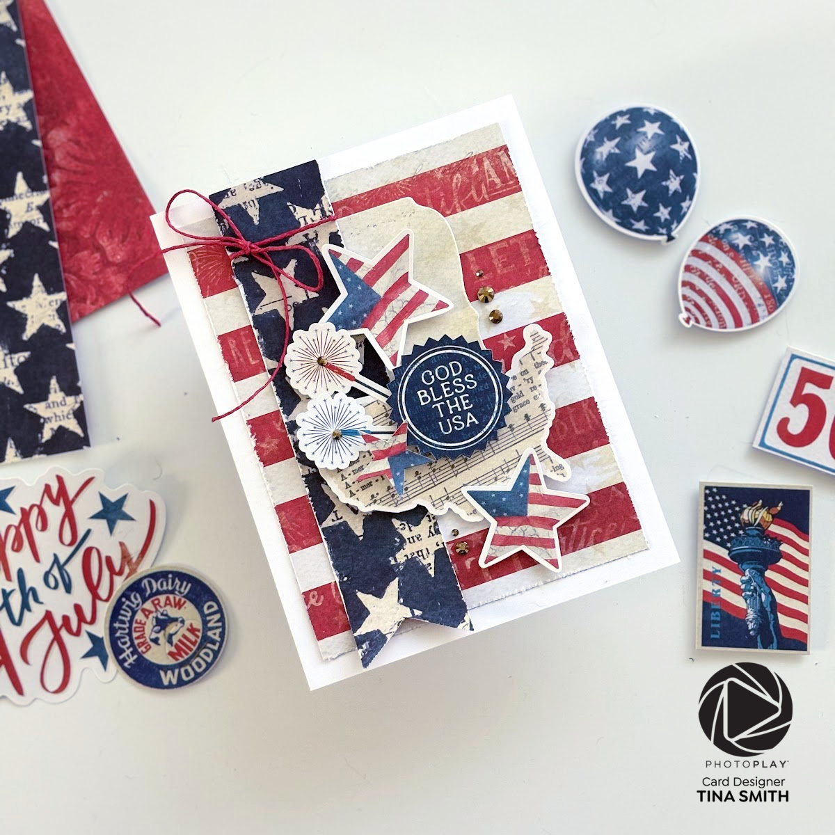 2 Fourth of July Cards using Patterned Papers & the Photoplay With Liberty Collection!