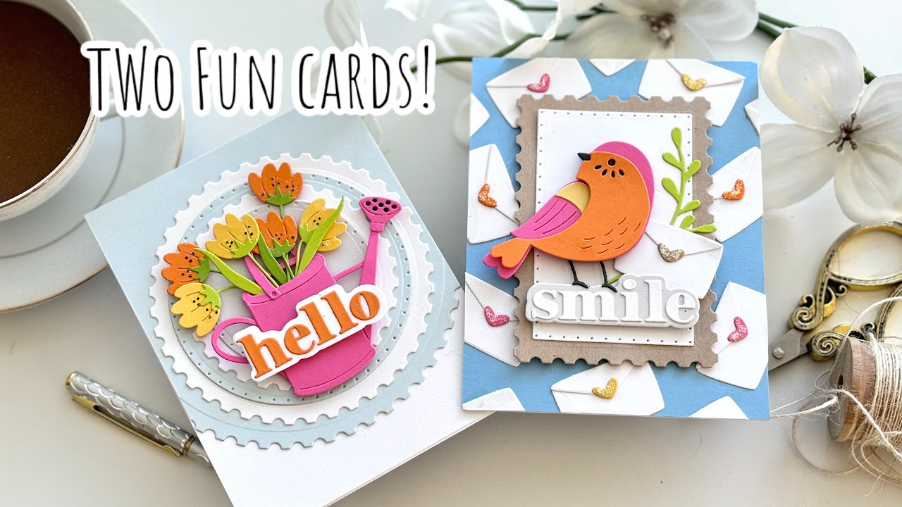 Two Note Cards with the Spellbinders Out & About Collection! #spellbinders #cardsandcoffeetime