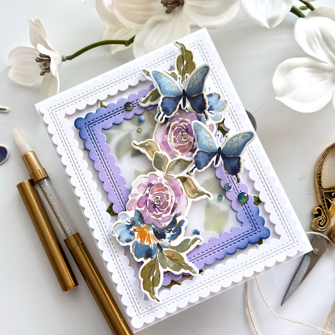 Washi Tape for the Pinkfresh Studio August 2024 Monthly Challenge!  The Fluttering Butterflies and the Artsy Floral Washi's.  #cardsandcoffeetime #PinkfreshStudio