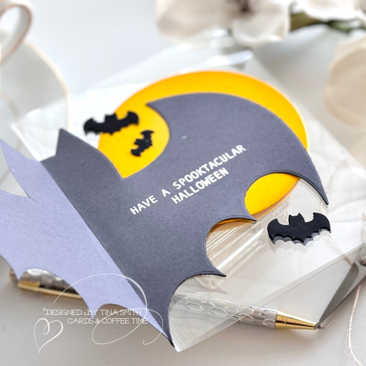 A Clear Halloween Card and a Look at a few New Items from the Simon Says Stamp Cheering For You Release! #Cardsandcoffeetime #SSSCheeringForYou