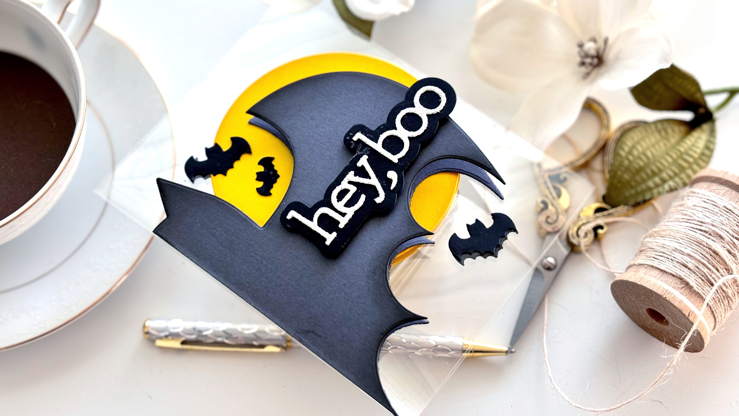 A Clear Halloween Card and a Look at a few New Items from the Simon Says Stamp Cheering For You Release! #Cardsandcoffeetime #SSSCheeringForYou