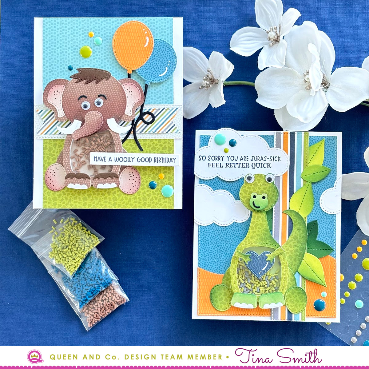 Queen & Company Fossil Friends Kit Inspiration and Tutorial #cardsandcoffeetime #queenandcompany