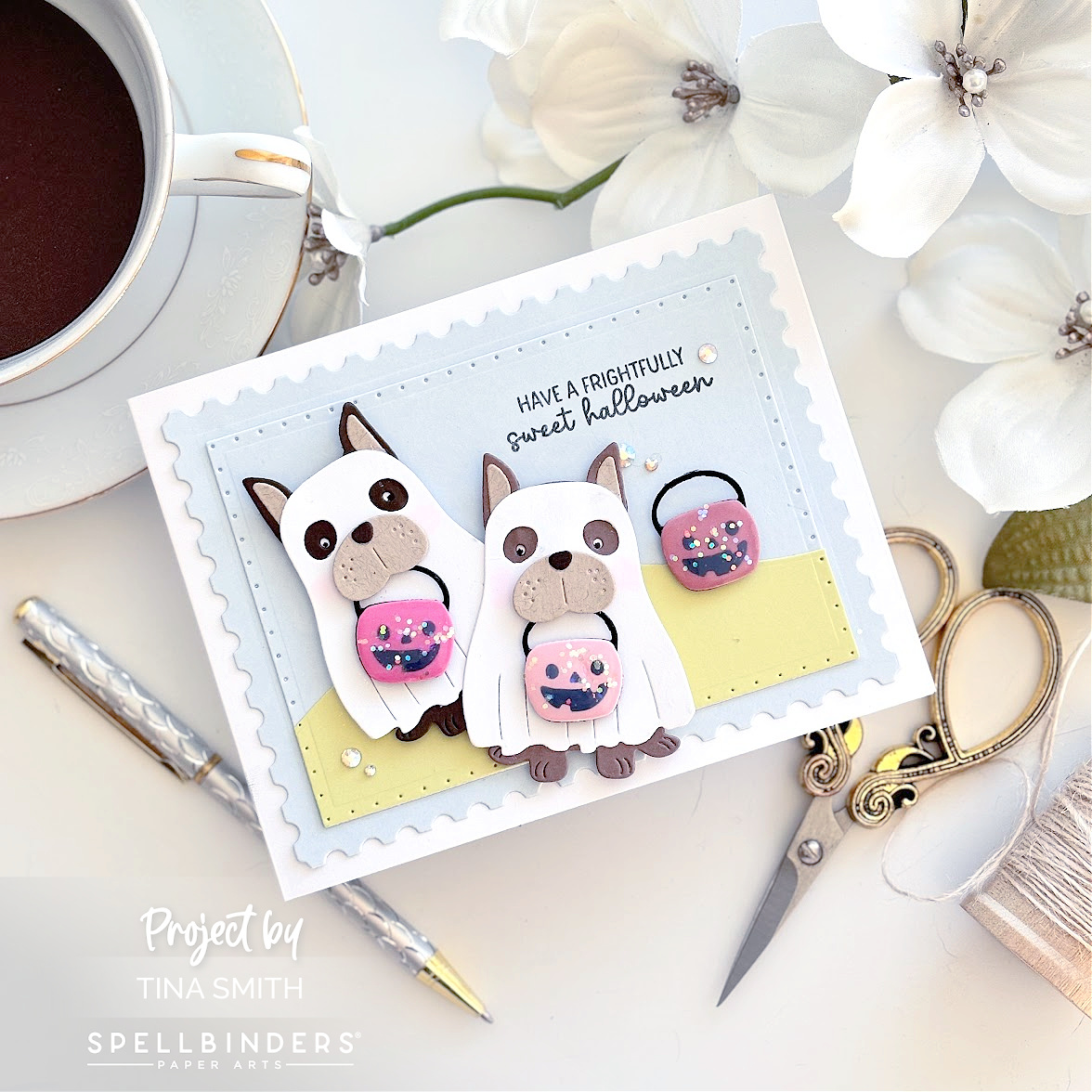 Creating a Halloween Card Using the Spellbinders Woof-or-Treat Die Set! #cardsandcoffeetime #spellbinders