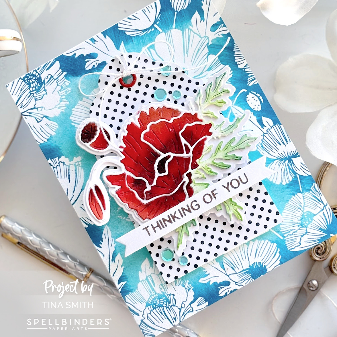 Spellbinders Yana's Poppies Collection Inspiration and Tutorial #Cardsandcoffeetime #Spellbinders